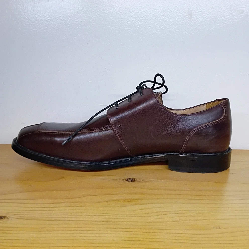Florsheim Men's Dress Shoes‎ Size 10 D Square Toe Brown Derby Oxfords Leather